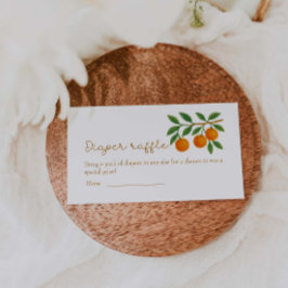 Tarjeta De Recepción Un poco cursi Naranja Baby Shower Diaper Raffle