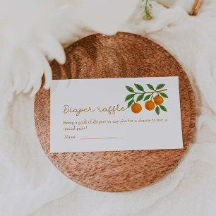 Tarjeta De Recepción Un poco cursi Naranja Baby Shower Diaper Raffle