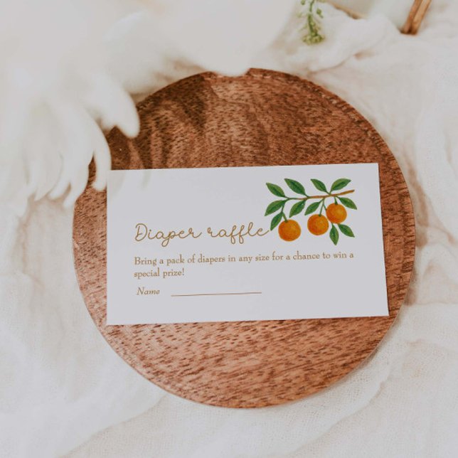Tarjeta De Recepción Un poco cursi Naranja Baby Shower Diaper Raffle (Subido por el creador)