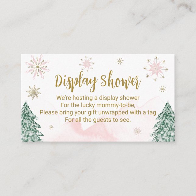 Tarjeta De Recepción Un poco de nieve Navidades Baby Shower Display Sho (Anverso)
