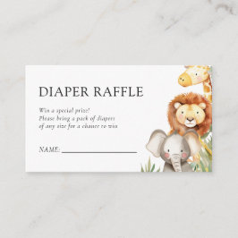 Tarjeta De Recepción Un poco salvaje, un Safari Baby Shower Diaper Raff