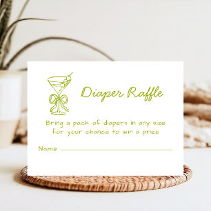 Tarjeta De Recepción Un Tini Un Funky Verde Márini Diaper Raffle