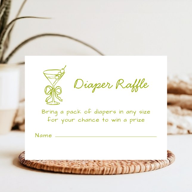 Tarjeta De Recepción Un Tini Un Funky Verde Márini Diaper Raffle (Subido por el creador)