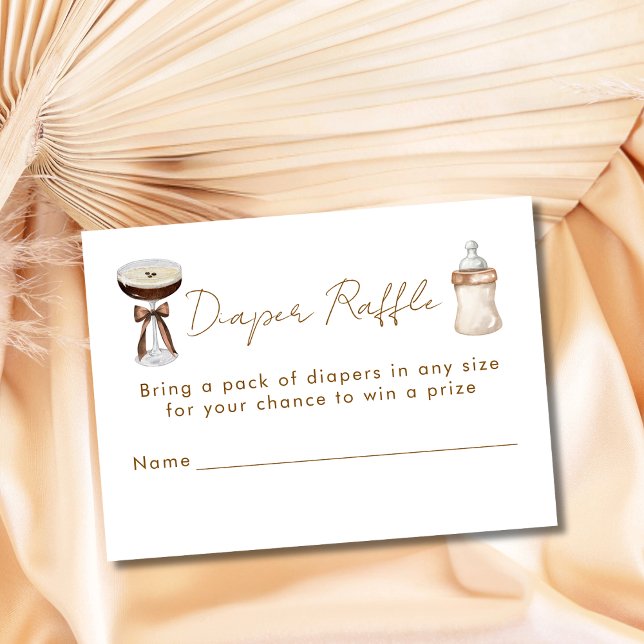 Tarjeta De Recepción Un Tini Un Mocha Martini Diaper Raffle Baby Shower (Subido por el creador)
