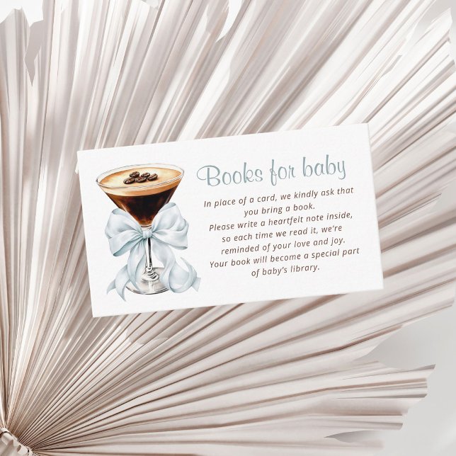 Tarjeta De Recepción Un Tini Uno Espresso Martini Libros para Bebé (A tini One Blue Coquette Books for baby Card)