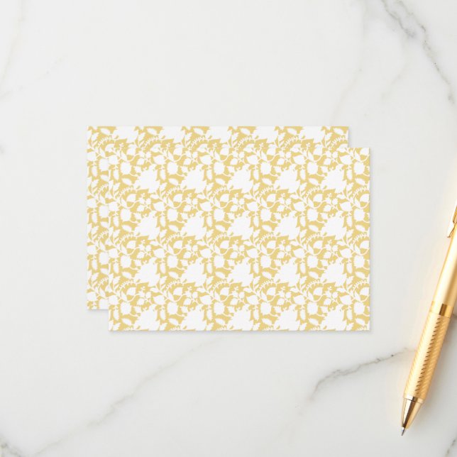 Tarjeta De Recepción Una alfombra amarilla con un motivo de repetición  (Anverso/Reverso In Situ)