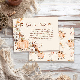 Tarjeta De Recepción Una Calabaza Cae Los Libros De Baby Shower Para El