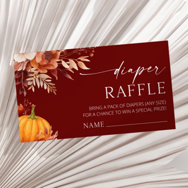 Tarjeta De Recepción Una calabaza floral Baby Shower Diaper Raffle (Subido por el creador)