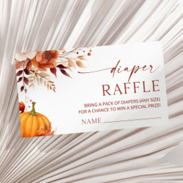 Tarjeta De Recepción Una calabaza floral Baby Shower Diaper Raffle
