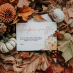 Tarjeta De Recepción Una calabaza se cae el pañal Baby Shower Raffle<br><div class="desc">Presentamos nuestra tarjeta de envoltorio "A Little Pumpkin" Fall Baby Shower Diaper Raffle, diseñada para añadir un toque de encanto de otoño a las festividades de su ducha de bebé. Esta tarjeta presenta un delicioso tema de calabaza, perfecto para que los huéspedes motivadores participen en una divertida y práctica rifa...</div>