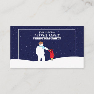 Tarjeta De Recepción Una caminata con Snowman, Fiesta Navidad invitado