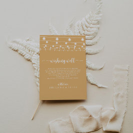 Tarjeta De Recepción Una cuerda rústica ilumina a un Boda amarillo dese