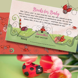 Tarjeta De Recepción Una dulce pequeña dama Libros para bebé mariquita