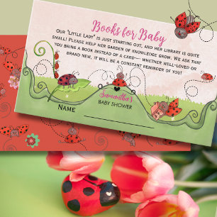 Tarjeta De Recepción Una dulce pequeña dama Libros para bebé mariquita