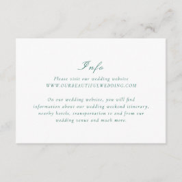 Tarjeta De Recepción Una elegante boda verde de esmeralda limpia