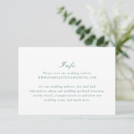 Tarjeta De Recepción Una elegante boda verde de esmeralda limpia