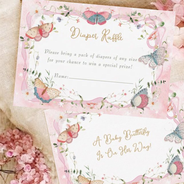 Tarjeta De Recepción Una Mariposa Infantil Está En Camino De Diaper Raf (Subido por el creador)