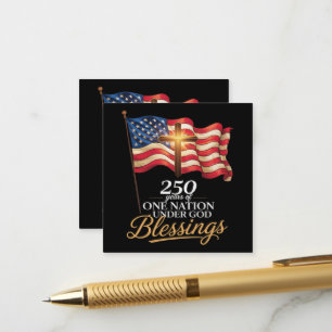 Tarjeta De Recepción Una Nación Bajo Dios 250 Años de Bendiciones