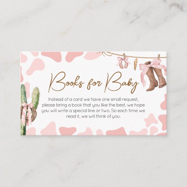 Tarjeta De Recepción Una niña pequeña en Baby Shower libros para bebé (Anverso)