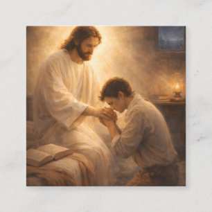 Tarjeta De Recepción Una oración de rodillas con Jesús