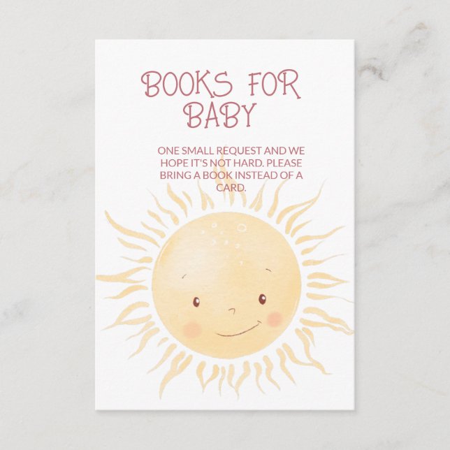 Tarjeta De Recepción Una pequeña ducha de sol para libros (Anverso)