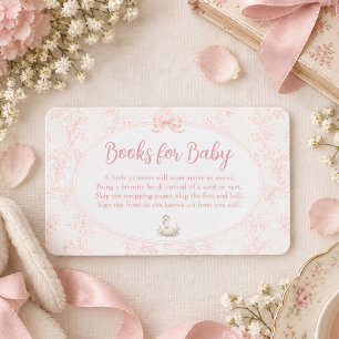 Tarjeta De Recepción Una pequeña princesa Libros elegantes de cisne par