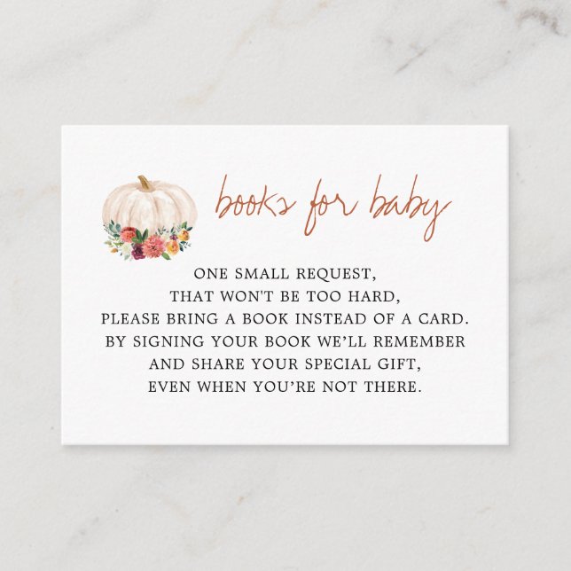 Tarjeta De Recepción Una pequeña solicitud de un libro de Baby Shower d (Anverso)