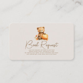 Tarjeta De Recepción Una pequeña solicitud de un libro de Baby Shower d