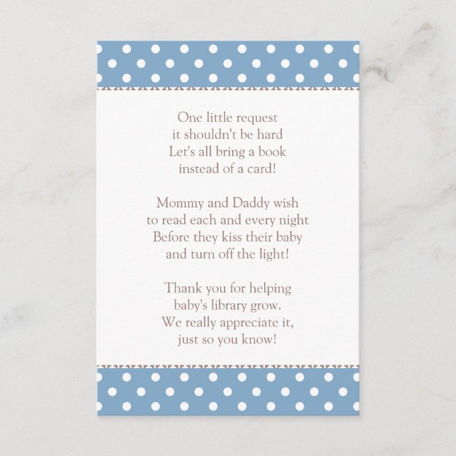Tarjeta De Recepción Una pequeña solicitud pizarra azul Baby Shower Boo (Anverso)