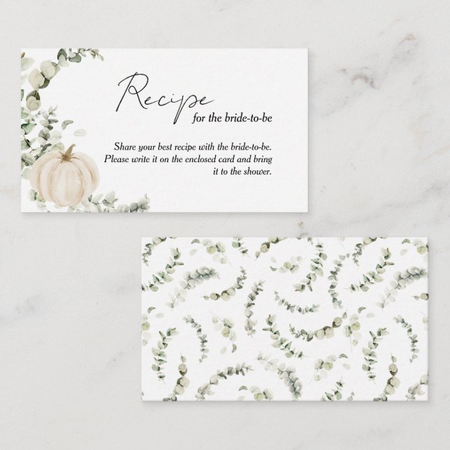 Tarjeta De Recepción Una receta para que la novia sea una ducha de novi (Anverso / Reverso)