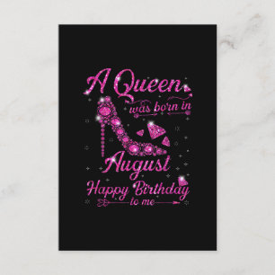 Tarjeta De Recepción Una Reina Nacida En Agosto, Regalo De Cumpleaños D