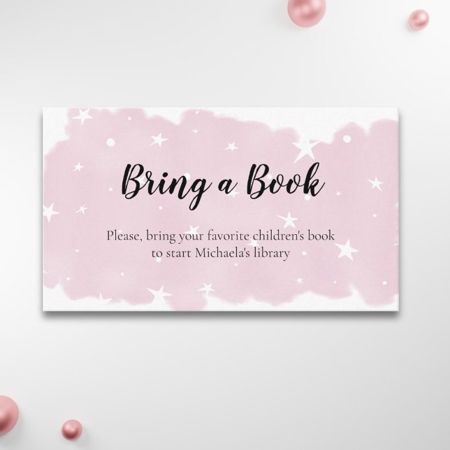 Tarjeta De Recepción Una simple acuarela rosa trae un libro (Subido por el creador)