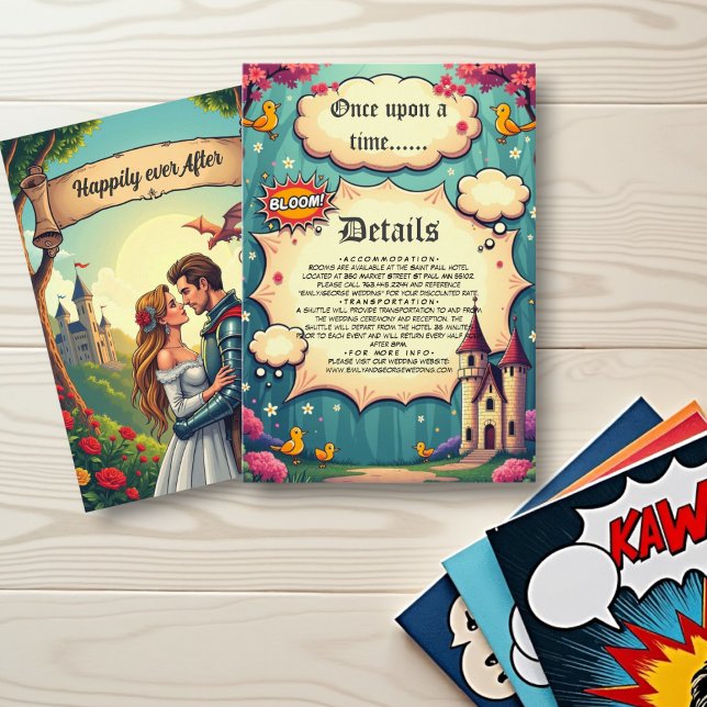 Tarjeta De Recepción Una Vez, El Boda Fairytale Castle Woodland (Subido por el creador)