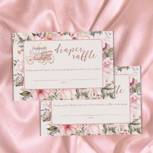Tarjeta De Recepción Una vez, la princesa rosa Diaper Raffle