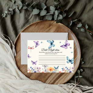 Tarjeta De Recepción Una vida de mariposas ducha de novia noche