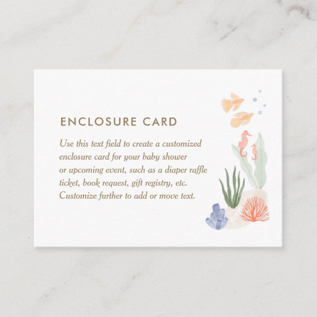 Tarjeta De Recepción Under the Sea Baby Shower (Anverso)