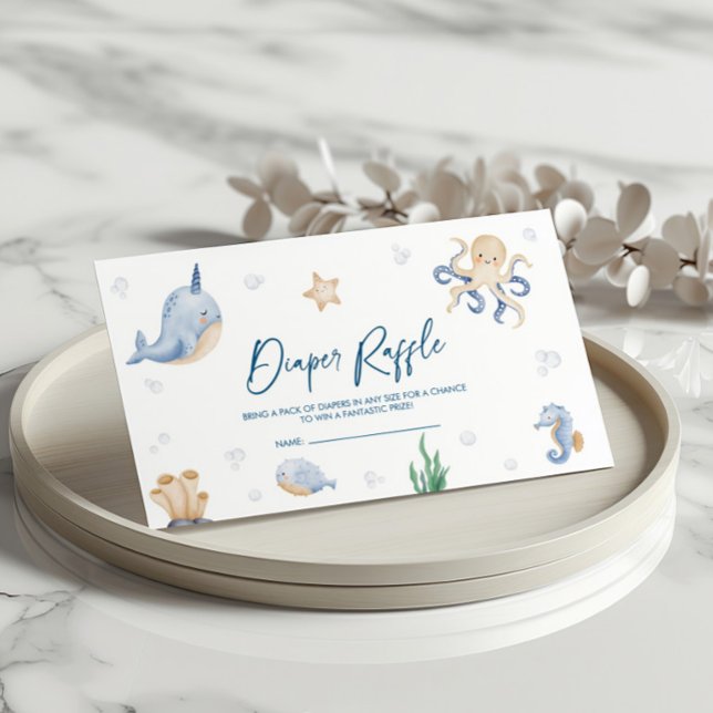 Tarjeta De Recepción Under the Sea Baby Shower Diaper Raffle (Subido por el creador)