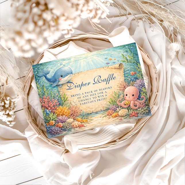 Tarjeta De Recepción Under The Sea Baby Shower Diapper Raffle (Subido por el creador)