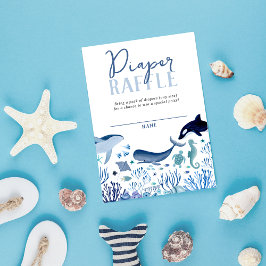 Tarjeta De Recepción Under the Sea Blue Boy Diaper Raffle