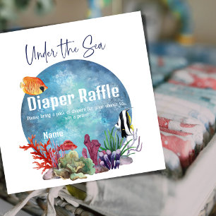 Tarjeta De Recepción Under the Sea Ocean Diaper Raffle Game Baby Shower