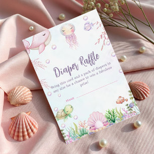 Tarjeta De Recepción Under the Sea Pearl Baby Shower - Diaper Raffle