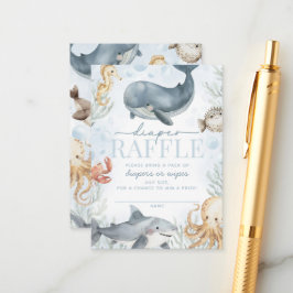 Tarjeta De Recepción Under the Sea Whale Baby Shower Diaper Raffle