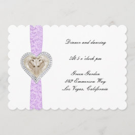Tarjeta de recepción Unicornio Purple Lace Wedding