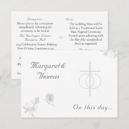 Tarjeta De Recepción Unidad Nupcial Boda Católico Tradicional