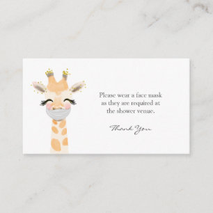 Tarjeta De Recepción Usar una solicitud de máscara de cara Baby Shower