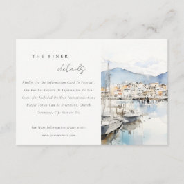 Tarjeta De Recepción Ushuaia, Argentina Landscape Wedding Detail