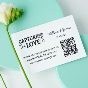 Tarjeta De Recepción Uso Compartido De Foto boda Con Código QR