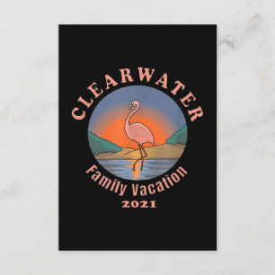 Tarjeta De Recepción Vacaciones Flamingo de Aguas Limpias 2021 Flamin