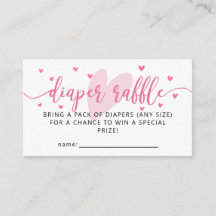 Valentine Baby Shower Diaper Raffle Ticket