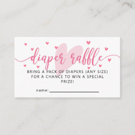 Tarjeta De Recepción Valentine Baby Shower Diaper Raffle Ticket